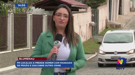 Blumenau PM localiza e prende homem mandado de prisão e descobre