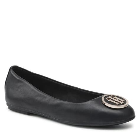 Baleriny Tommy Hilfiger Th Essentials Flat Ballerina FW0FW05782 Czarny