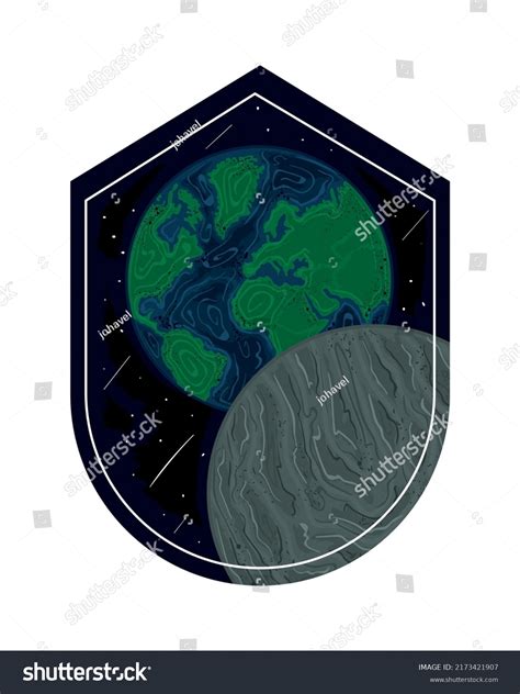 Space Planets Cosmos Badge Design Stock Vector Royalty Free