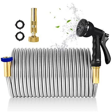 Tunhui 304 Stainless Steel Garden Hose With Brass Nozzle Outdoor Hose