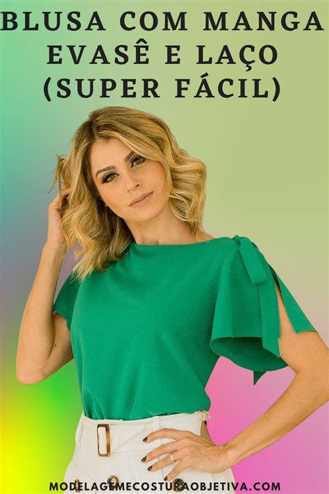 Modelo De Blusa Com Manga - Blusa com manga evasê e laço super fácil. | Blusa com manga, Modelos de ...