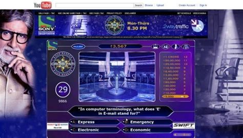 Play Kbc Online On Youtube Kaun Banega Crorepati