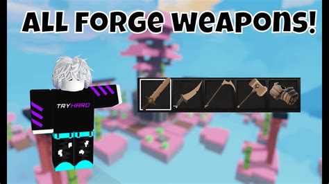 I Used Every Single Forge Weapon In Roblox Bedwars Youtube