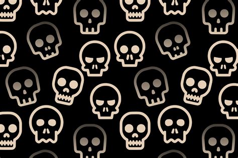 Simple Skulls Seamless Pattern Repeating Graphic By Topstar Creative