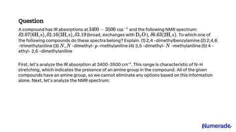 Solveda Compound Has Ir Absorptions At 3400 3500 Cm 1 And The