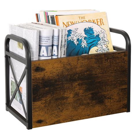YINMIT Magazine Holder, Floor Magazine Rack, Storage Basket, File