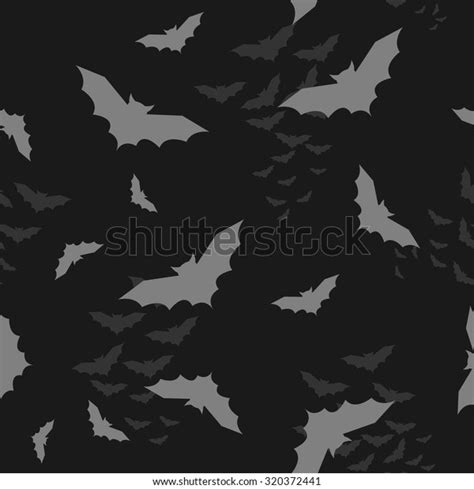 Bat Seamless Pattern Halloween Simple Gray Stock Vector Royalty Free