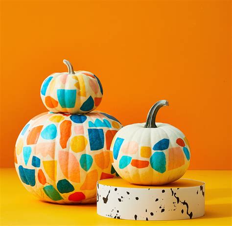 Mini Painted Pumpkin Decorating Ideas Colorful Rainbow No Carve Drip