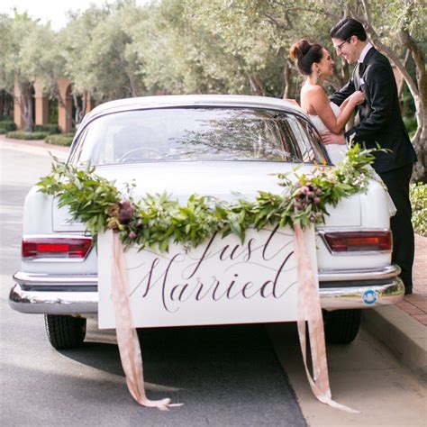 15 Pretty Wedding Getaway Cars To Inspire You Wedding Car Decorations