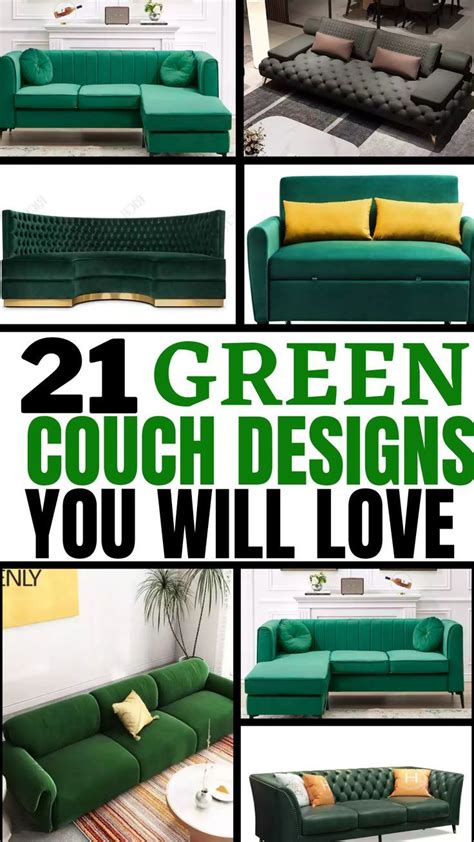 21 Green Couch Designs in 2022 | Green couch, Couches living room ...