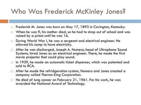 PPT - Frederick McKinley Jones PowerPoint Presentation - ID:3463247