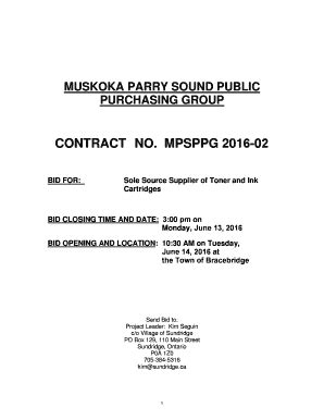 Fillable Online Muskoka Civicweb Bid For Muskoka Civicweb Fax Email