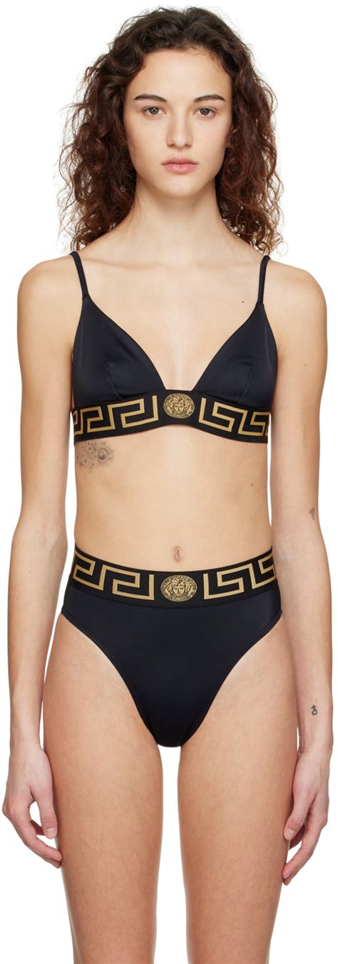 Black Medusa Bikini Top By Versace Underwear On Sale