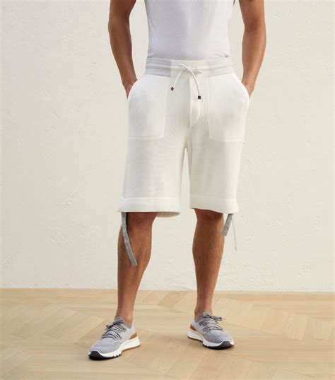 Mens Brunello Cucinelli White Cotton Bermuda Shorts Harrods Uk