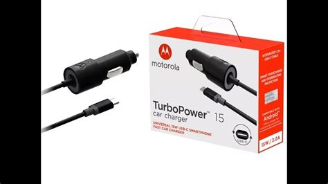 Carregador Veicular Turbo Power Original Motorola W V A Usb C