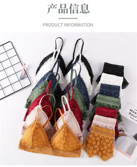 Wireless Bra Set With Panties Sexy Lingerie Set Lace Panties Set With