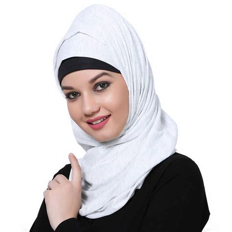 Viscose White Plain Hijab Momin Libas 2814214