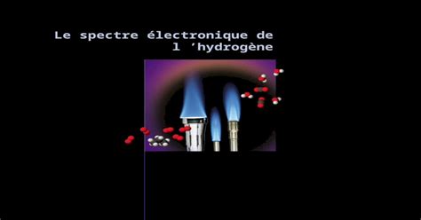 Le Spectre Lectronique De L Hydrog Ne Les Spectres On Nomme Spectre