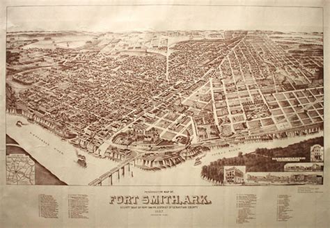 1887 Perspective Map of Fort Smith