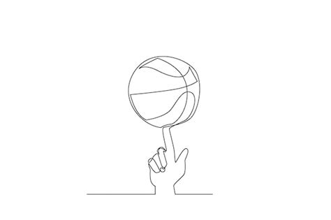 Premium Vector Simple Line Of Basketball One Line Concept Of