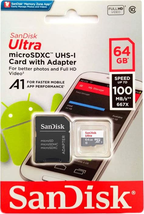 Sandisk Ultra Microsdxc Gb Uhs I Class Memory Card Mb S Sd