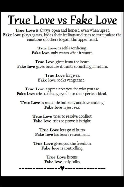 True Love vs Fake Love