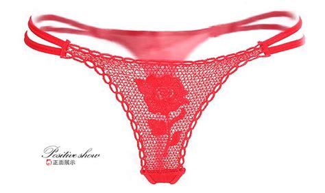 Valentine Rose Thongs T Pack For Wife Sexy Red Flower Thongs Lace