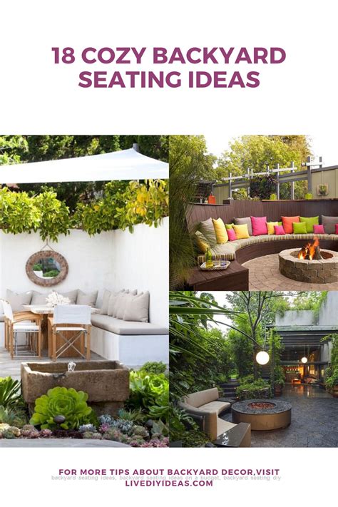 18 Cozy Backyard Seating Ideas Backyard Seating Backyard Cozy Backyard