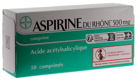 Aspirine du rhone 500mg comprimés Boîte de 50 comprimés