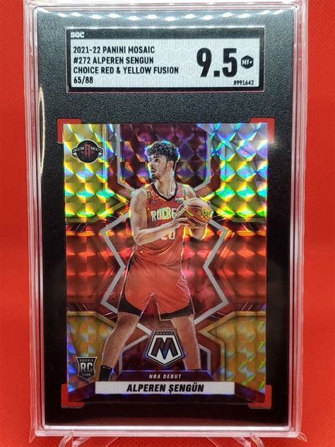 2021 22 Mosaic Alperen Sengun Rookie Choice Fusion Red Yellow 25 88 SGC