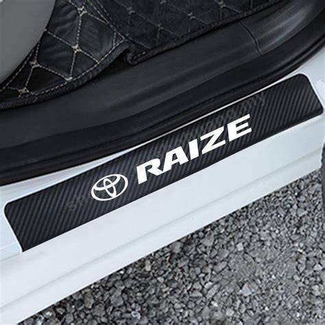 Car Door Sill Scuff Plate Guard Sticker For Toyota Raize Carbon Fiber