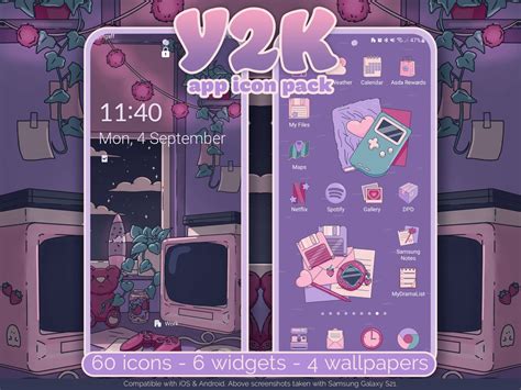 Y2K Aesthetic Icon Pack for Ios, Android & Tablet Wallpapers Widgets ...