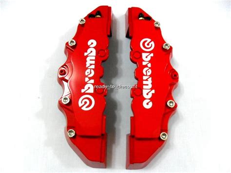 RED BREMBO STYLE BRAKE CALIPER COVERS KIT 1 SET 2PCS