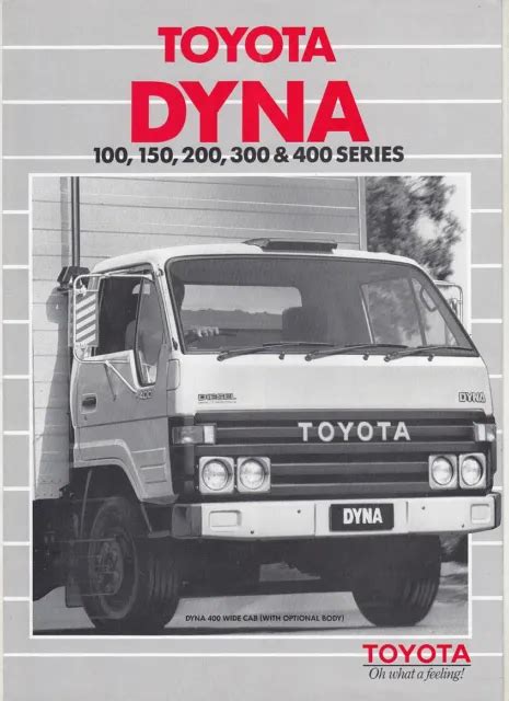 1986 TOYOTA DYNA TRUCK 100 150 200 300 400 RANGE Australian 6p Brochure