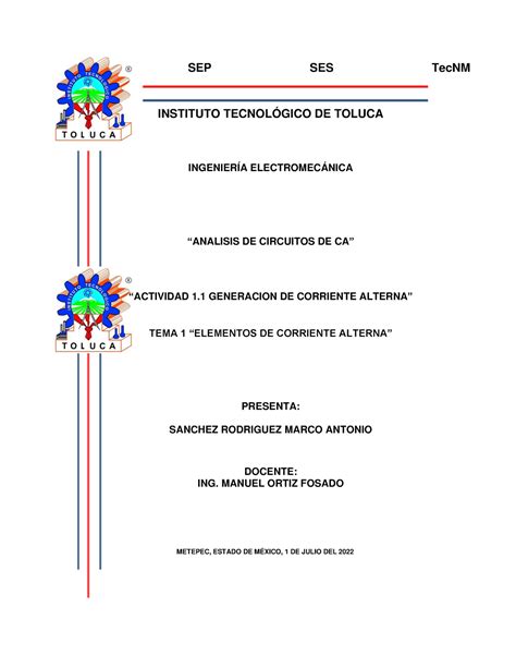 Actividad Ca Mapa Conceptual Generaci N De Corriente Alterna