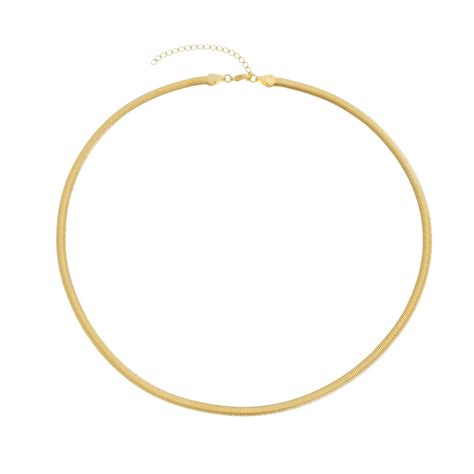 Choker Folheado A Ouro 18k Malha Cobra