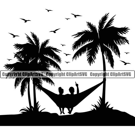 Romantic Couple Hammock Love Beach Island Palm Tree Paradise Etsy Uk