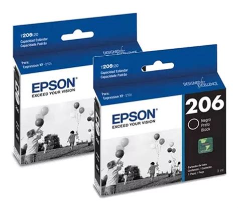 Combo Tinta Epson T206 Original X 2 Negro Para Xp 2101