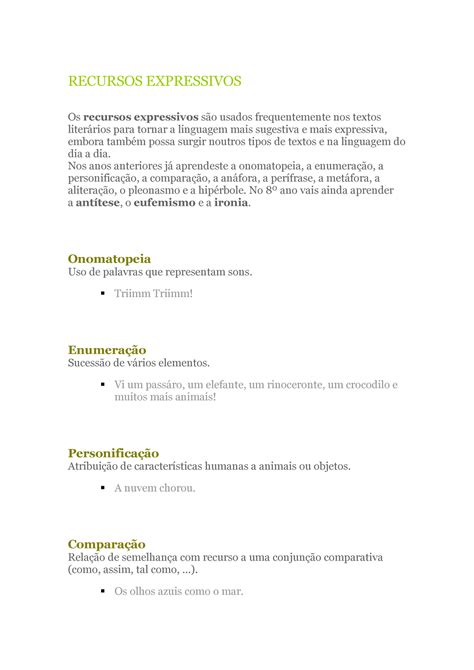 Nesse Texto Os Recursos Expressivos Usados Pela Narradora - Recursos Expressivos - awsedrtgyhujikoplç - RECURSOS EXPRESSIVOS Os ...