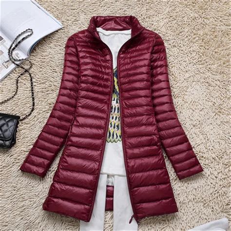 Осенне-зимний ультра легкий пуховик для женщин, ветрозащитный Теплый ...