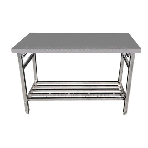 Guanbai Two Layers Commercial Stainless Steel Kitchen Workbench With