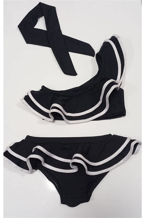 ÖYKÜ KİDS 3 Parça Kız Çocuk Bikini Mayo Bandanalı Fırfırlı Fiyatı