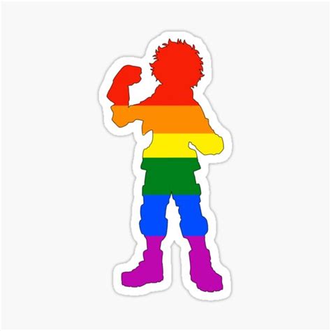 Izuku Midoriya Pride Collection Gay Flag Edition Sticker For Sale By Drakken Blue Redbubble