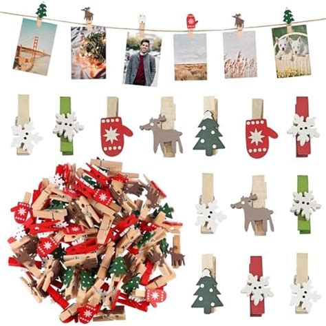 Natale Mollette Di Legno 60 Pezzi Mini Natale Legno Clip Piccole Clip