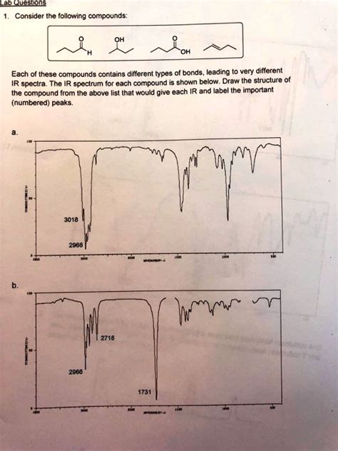 Solved Lab Queslions Consider Ihe Following Compounds Each Of These Compounds Contains