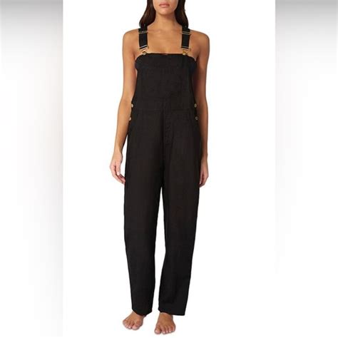 Weworewhat Pants And Jumpsuits We Wore What Black Linen Overalls