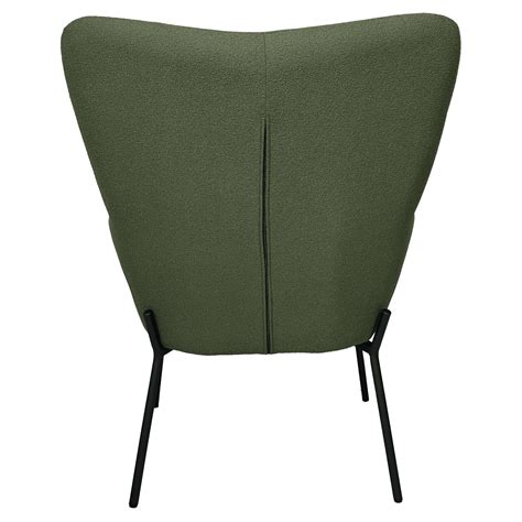 Fauteuil Tissu Boucle Vert Kaki Eira Happy Garden