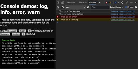 Log Messages In The Console Tool Microsoft Edge Development