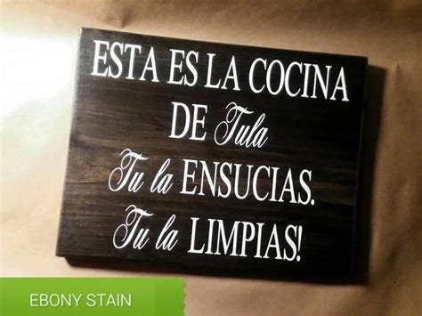 Spanish Kitchen Wood Sign Funny Kitchen Quote Spanish Home Etsy