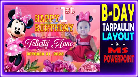 How To Make Birthday Tarpaulin Layout And Design In Ms Powerpoint Ii